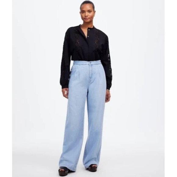 NEW Madewell The Harlow Wide-Leg Jean Airy Denim BLUE SIZE 33/100%AUTHENTIC - Picture 1 of 5